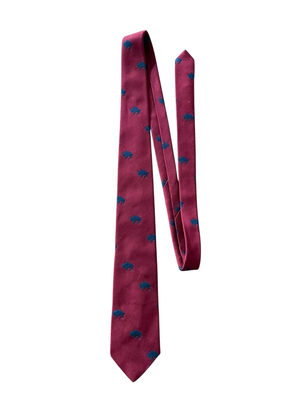 Kleinhans Maroon and Navy Buffalo Print Tie
